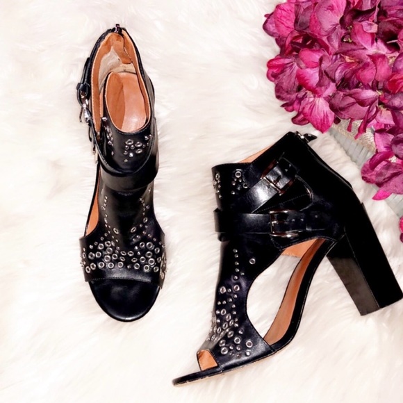 🖤 REBECCA MINKOFF Stud Leather Peep Toe Heel 🖤 - Picture 3 of 7